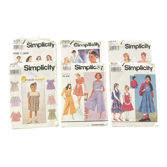 Lot of 22 Vintage Simplicity Sewing Patterns 80s 90s Y2K New Uncut Dresses Kids - Picture 7 of 8